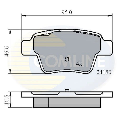 Comline 4 x Rear Brake Pad Set fits Citroën C4 2004-2011 1.4 1.6 2.0