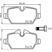 Mintex Rear Brake Pad Set fits Mini Mini Countryman 2010-2016