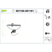 Valeo Electric Window Regulator Lifter Right Front 861161
