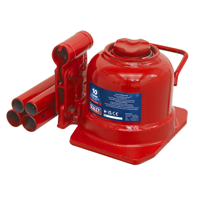 Sealey Bottle Jack 10 Tonne Low Profile Telescopic BJ10LE Sealey - Dynamic Drive