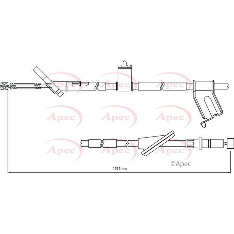Apec Handbrake Cable Left Rear fits Honda Cr-V 2001-2007 2.0