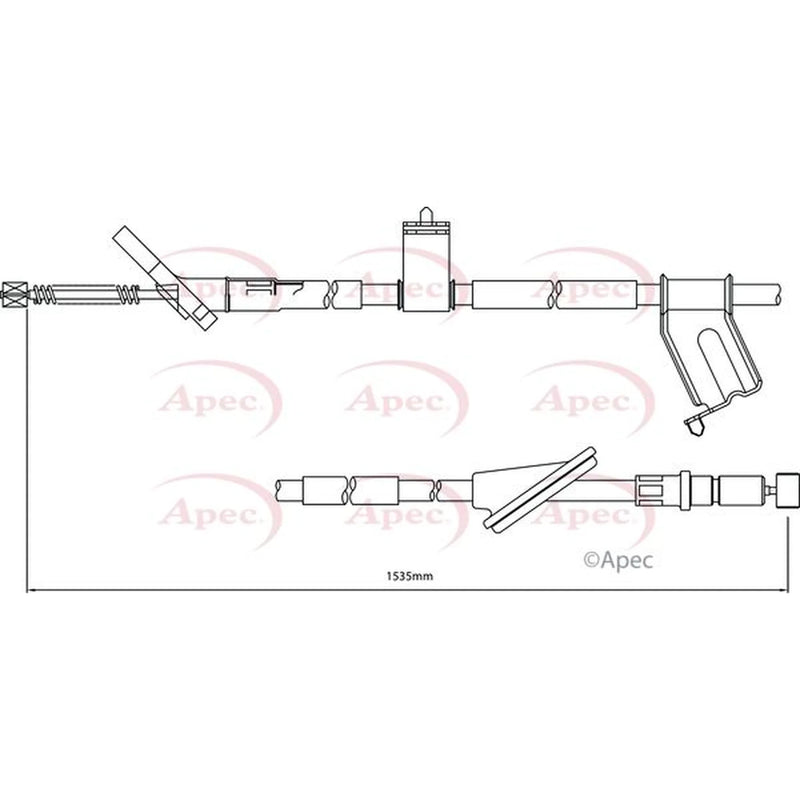 Apec Handbrake Cable Left Rear CAB1216