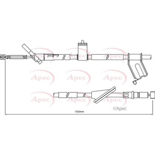 Apec Handbrake Cable Left Rear fits Honda Cr-V 2001-2007 2.0