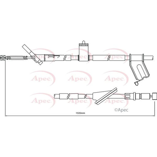 Apec Handbrake Cable Left Rear CAB1216