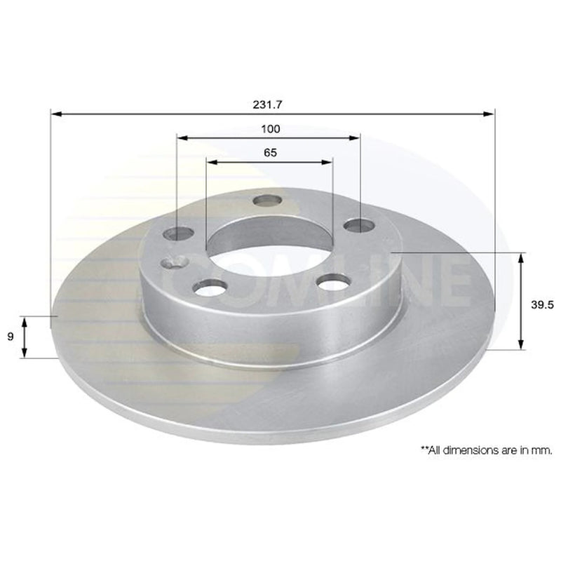 Comline Front & Rear Brake Discs & Pads fits Audi A1 2014-2018 1.0 1.4 1.6