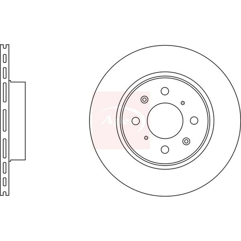 Apec 2 x Vented Brake Discs