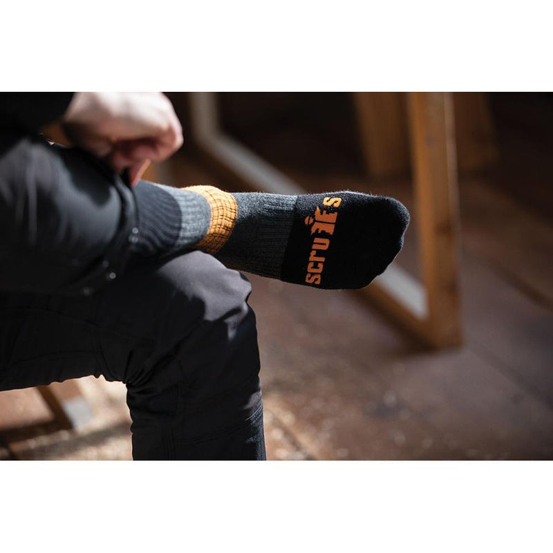 Scruffs Trade Socks Black 3pk Size 7 - 9.5 / 41 - 43 Scruffs - Dynamic Drive