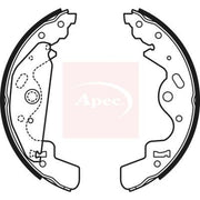 Apec Brake Shoe Set Axle Kit fits Land Rover Freelander I 1998-2006 1.8 2.0 2.5