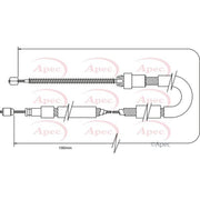 Apec Handbrake Cable Left Rear fits Fiat Doblo 2001 on 1.2 1.9
