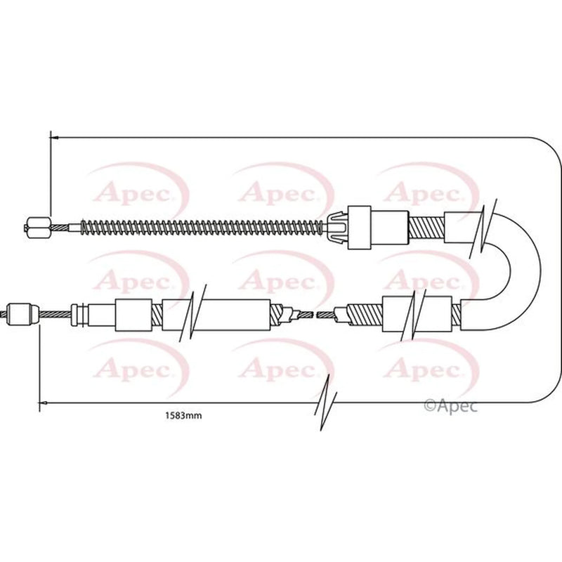 Apec Handbrake Cable Left Rear CAB1090