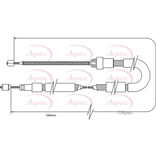 Apec Handbrake Cable Left Rear CAB1090