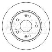 Key Parts 2 x Solid Brake Discs fits Honda Accord VII 2003-2008 2.0 2.2 2.4