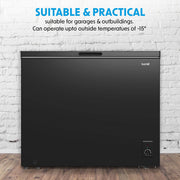 Baridi Freestanding Chest Freezer 199L Capacity - Black DH151 Baridi - Dynamic Drive