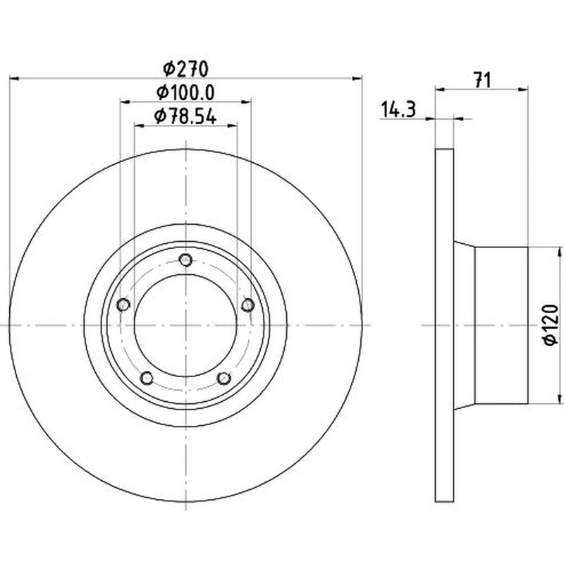 Mintex 2 x Solid Front Brake Discs MDC177-x2
