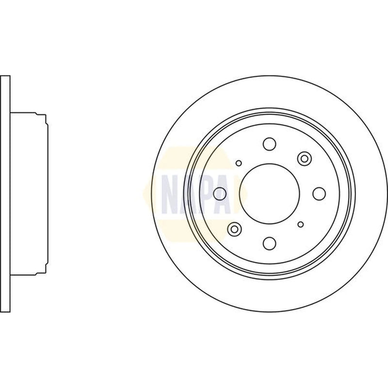 NAPA 2 x Solid Rear Brake Discs NBD5780-x2