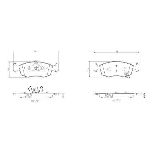 Brembo 4 x Front Brake Pad Set fits Chrysler Ypsilon 2011-2021 0.9 1.2 1.3