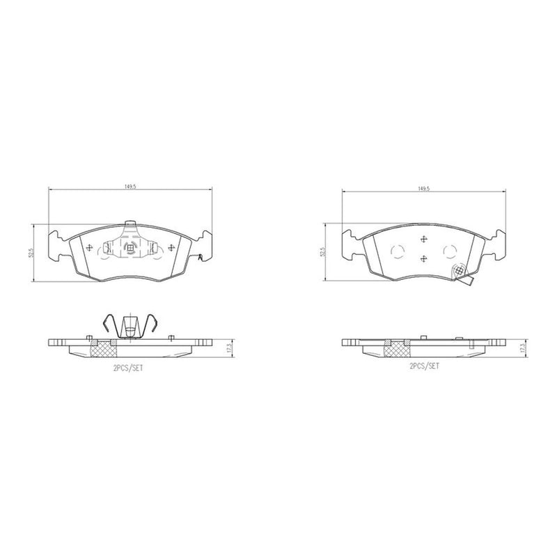 Brembo Front & Rear Pads fits Fiat 500 2007 on 1.2