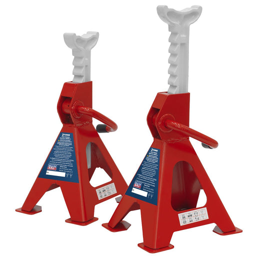 Sealey AXLe Stands (Pair) 2 Tonne Capacity per Stand Ratchet Type VS2002 Sealey - Dynamic Drive