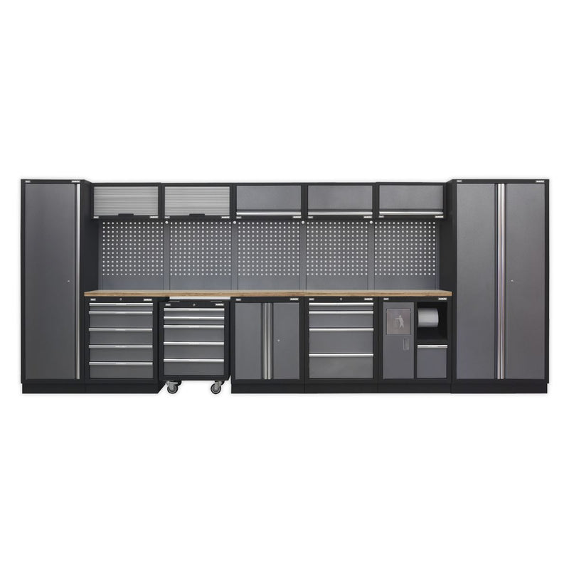 Superline Pro Superline PRO Storage System with Wood Worktop 4.9m APMSSTACK01W Superline Pro - Dynamic Drive