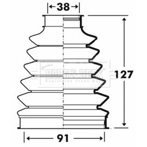 Borg & Beck Drive Shaft Bellow Kit Wheel Side Thermoplast BCB6102