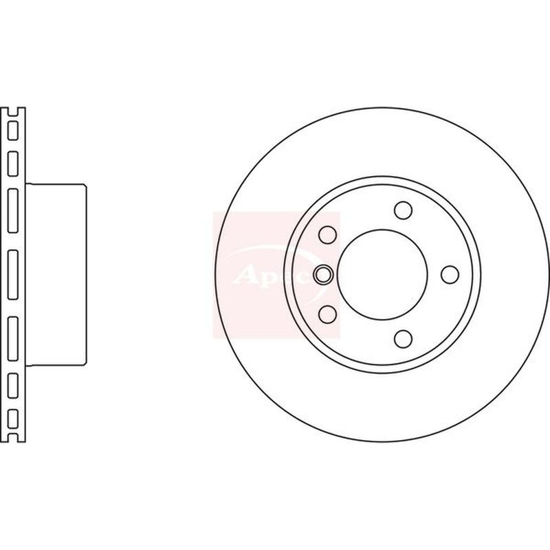 Apec Front Brake Vented Discs & Pads fits BMW 5 1995-2004