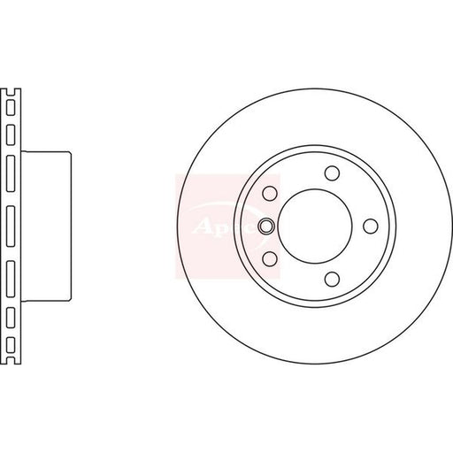 Apec 2 x Vented Brake Discs fits BMW 5 1995-2004