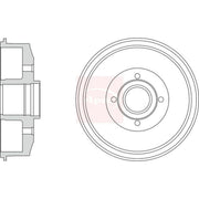 Apec Brake Drum Assembly Rear fits Dacia Dokker 2012-2021 1.2 1.3 1.5 1.6