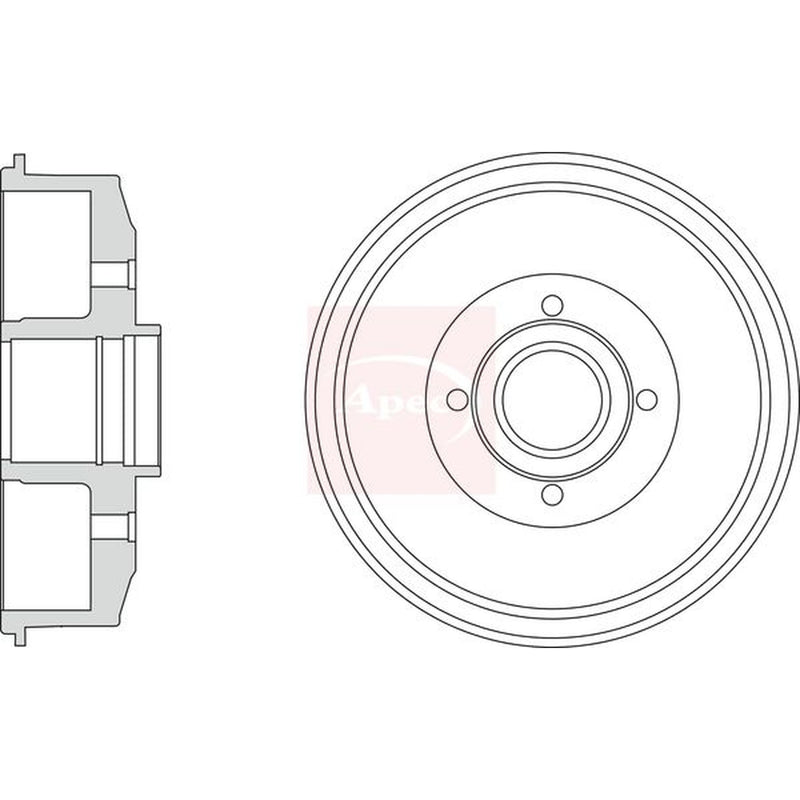 Apec Brake Drum Assembly Rear fits Dacia Dokker 2012-2021 1.2 1.3 1.5 1.6