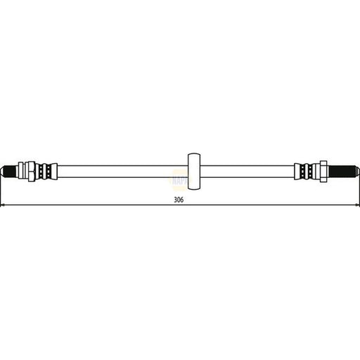 NAPA Brake Hydraulic Hose Line Rear Left fits Ford Escort 1985-1990