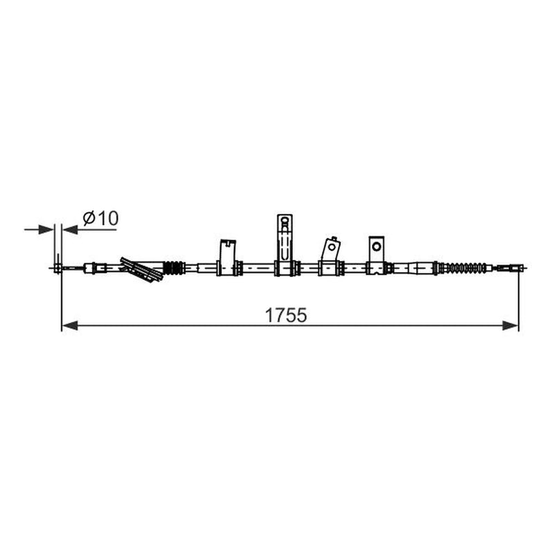 Bosch Handbrake Cable Right Rear fits Kia Magentis II 2005-2010 2.0 2.7