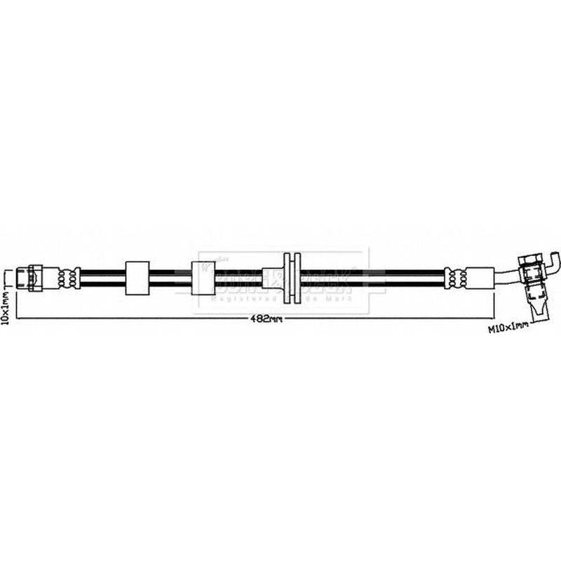 Borg & Beck Brake Hydraulic Hose Line Front Right BBH8526