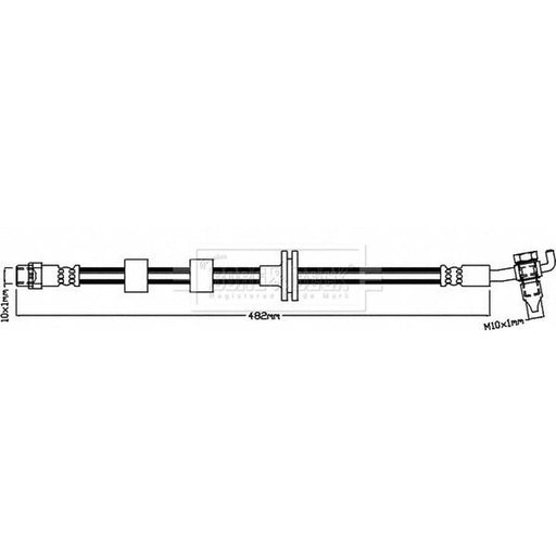 Borg & Beck Brake Hydraulic Hose Line Front Right BBH8526