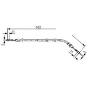 Bosch Handbrake Cable Rear fits Mercedes-Benz M-Class 1998-2005