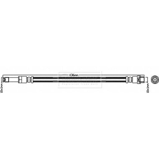 Borg & Beck Brake Hydraulic Hose Line Rear Right BBH8447