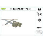 Valeo Electric Window Regulator Lifter Left Rear 851170
