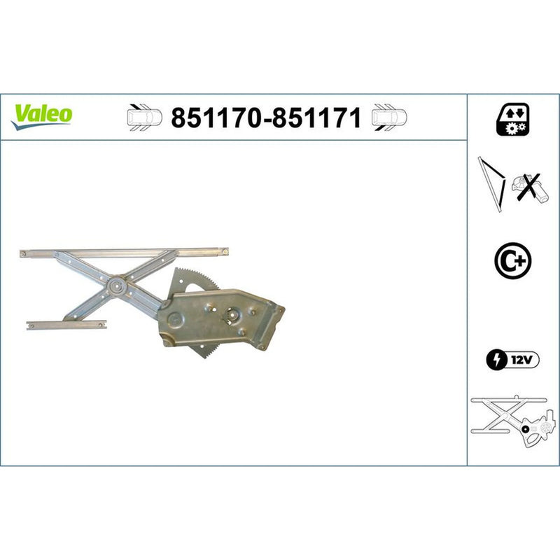 Valeo Electric Window Regulator Lifter Right Rear 851171