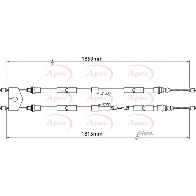 Apec Handbrake Cable Left Rear fits Volvo C30 2006-2013 1.6 1.8 2.0 2.4