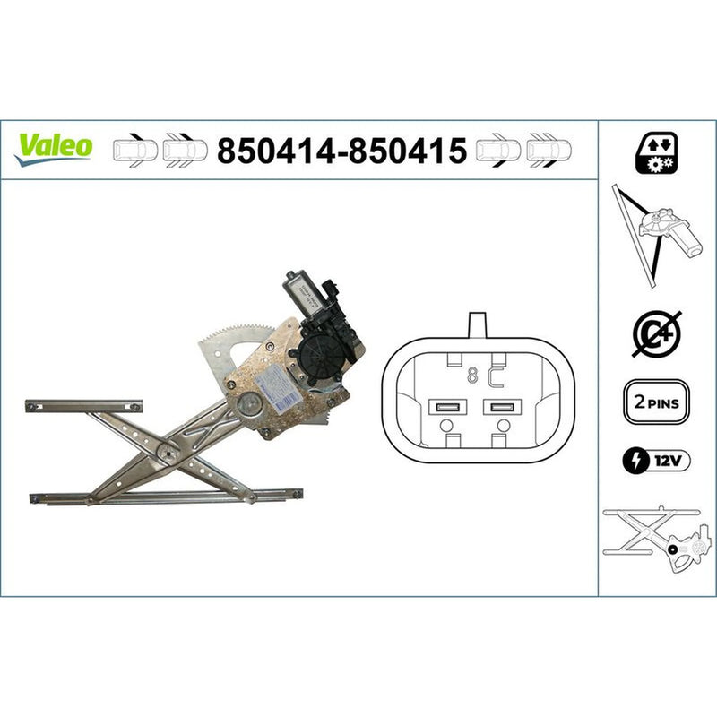 Valeo Electric Window Regulator Lifter Left Front 850414