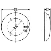 Hella Interior Lamp 2JA Interior 2JA 003 232-001 1407.300.0 2JA 003 232-001