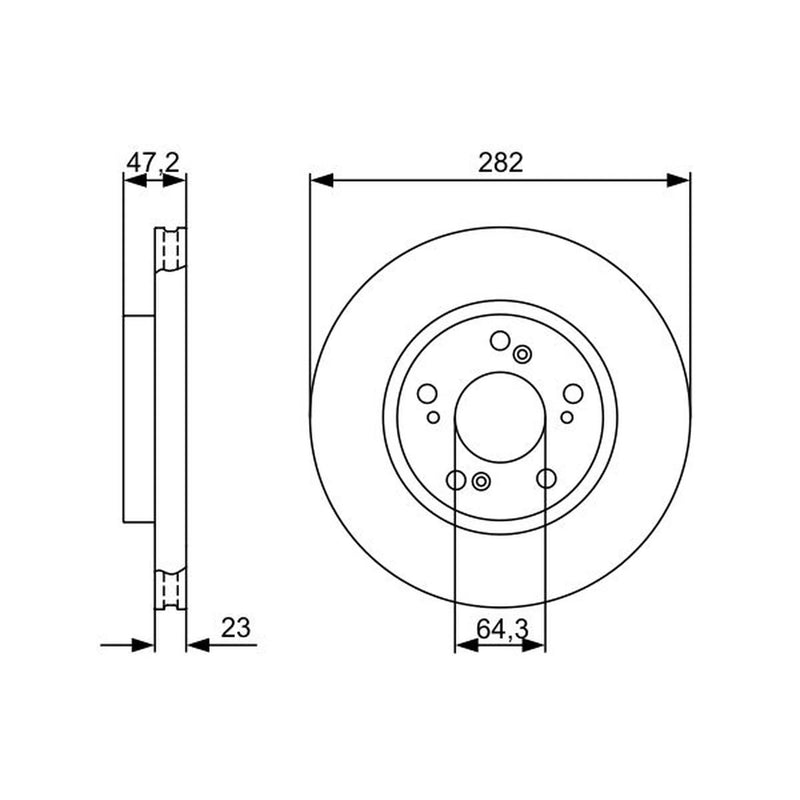 Bosch Front Brake Vented Discs & Pads fits Honda Cr-V 2001-2007 2.0