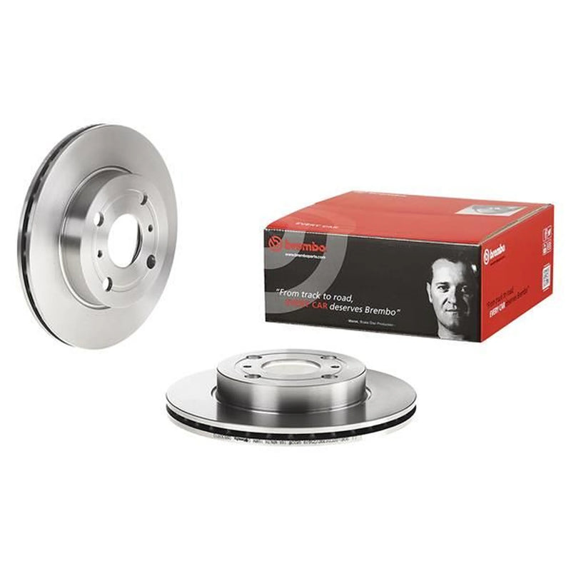 Brembo 2 x Internally Vented Brake Discs fits Toyota Yaris 1999-2005 1.0 1.3 1.4