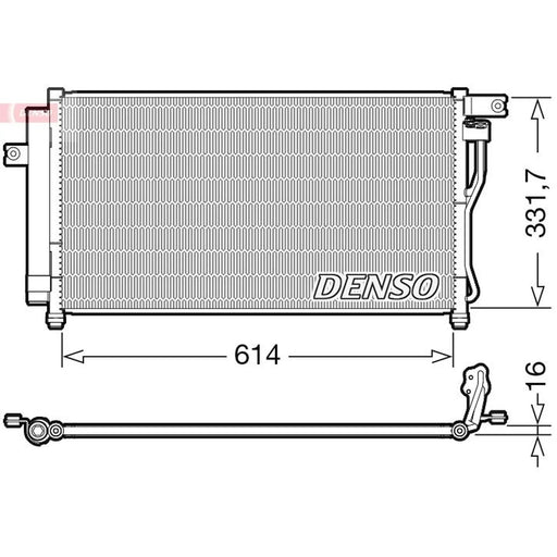Denso Air Conditioning Condenser fits Hyundai Accent III 2005-2010 1.4 1.6