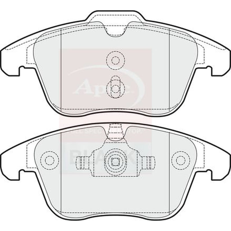 Apec Black Front Brake Pad Set fits Ford Galaxy 2006-2015 2.0