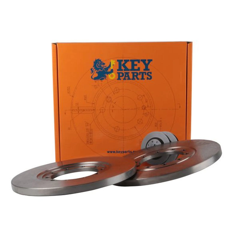 Key Parts Rear Brake Solid Discs & Pads fits Ford Transit V363 Bus 2013 on 2.2
