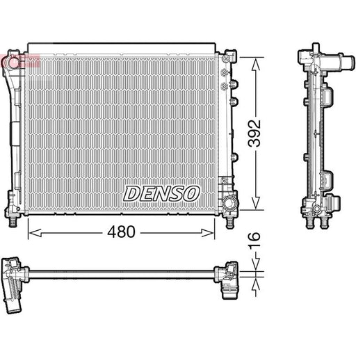 Denso Engine Radiator fits Fiat Punto 2012-2013 0.9