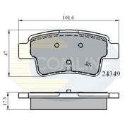 Comline Rear Brake Solid Discs & Pads fits Vauxhall Corsa 2019 on 1.2 1.5