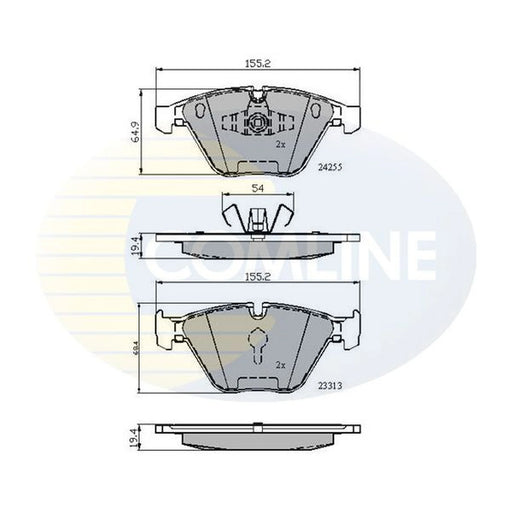 Comline Front Brake Internally Vented Discs & Pads fits BMW 3 2004-2013