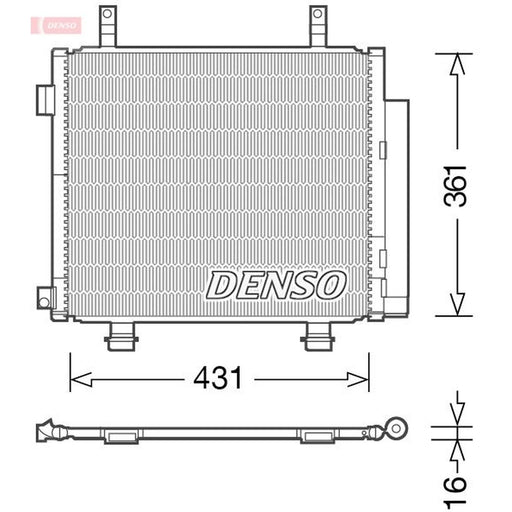 Denso Air Conditioning Condenser fits Nissan Pixo 2009 on 1.0