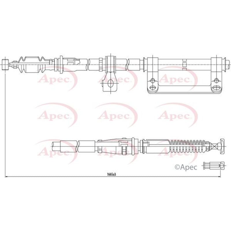 Apec Handbrake Cable Left Rear fits Kia Carens I 2000-2007 1.6 1.8 2.0