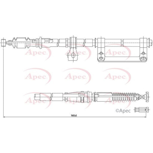 Apec Handbrake Cable Left Rear fits Kia Carens I 2000-2007 1.6 1.8 2.0